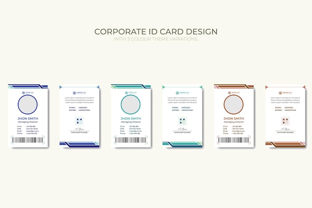 professional corporate amp minimalist identity card design vector template with 3 color theme