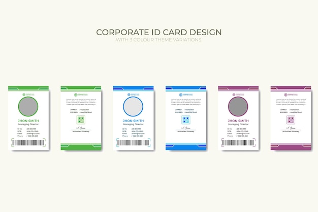 professional corporate amp minimalist identity card design vector template with 3 color theme