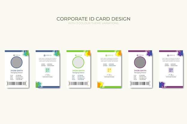 professional corporate amp minimalist identity card design vector template with 3 color theme