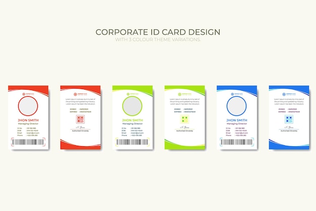 professional corporate amp minimalist identity card design vector template with 3 color theme