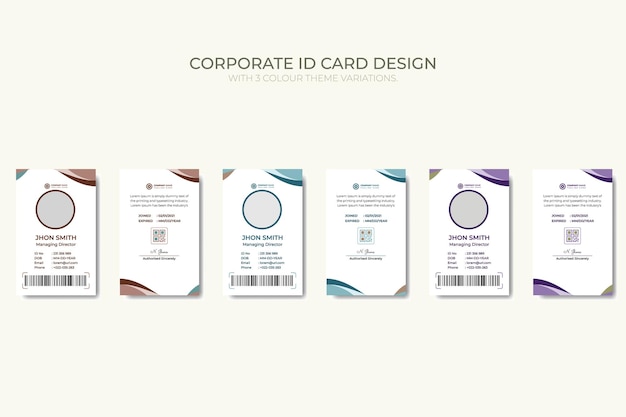 professional corporate amp minimalist identity card design vector template with 3 color theme