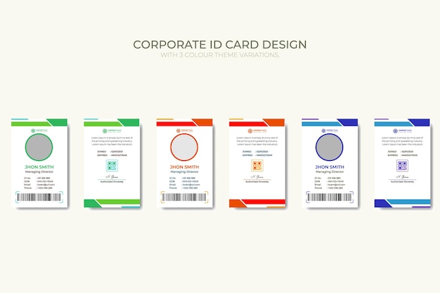 professional corporate amp minimalist identity card design vector template with 3 color theme