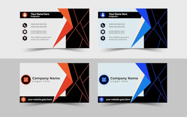 Vector professional corporate modern business card vector design template