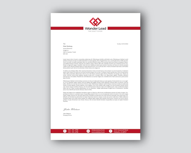 Professional Corporate  Modern Business Minimalist  Letterhead