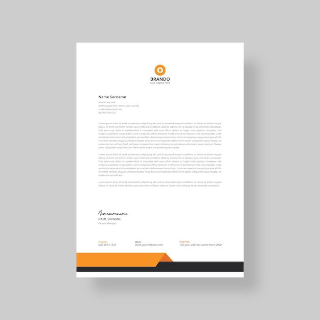 professional corporate modern geometric business company letterhead design template