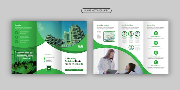 Professional corporate modern green multipurpose tri-fold brochure template