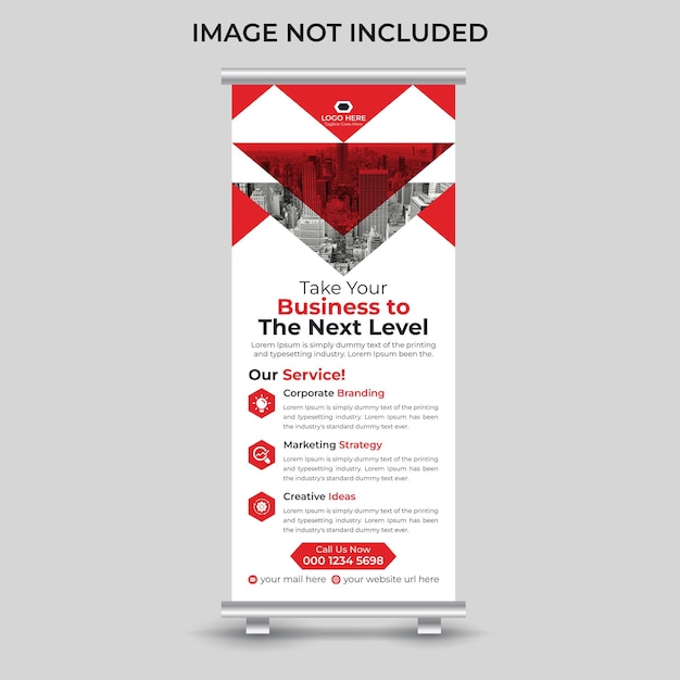 Professional corporate modern minimal business roll up banner standee banner design template