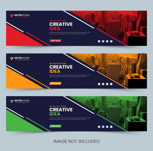Professional creative business agency social media LinkedIn cover tamplate design