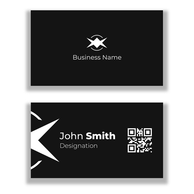 Vector professional creative business card dark version