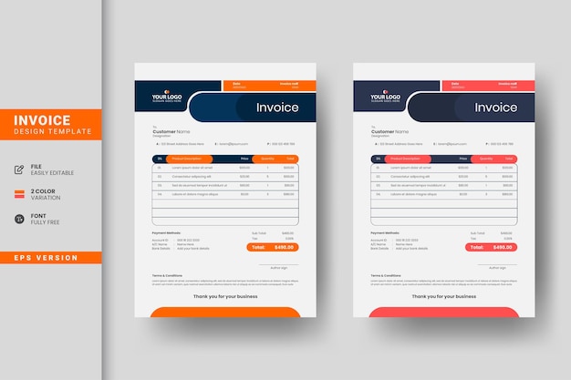 Vector professional and creative business invoice design