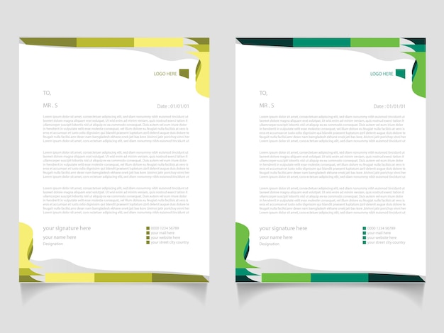 Professional creative business vector letterhead design