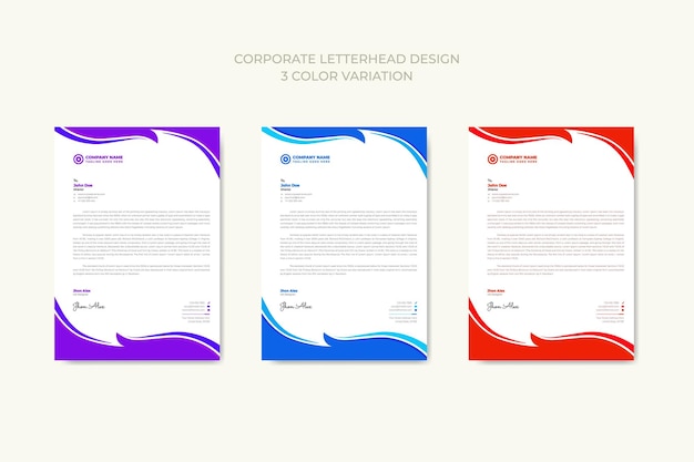 professional creative business Vector letterhead template premium vector