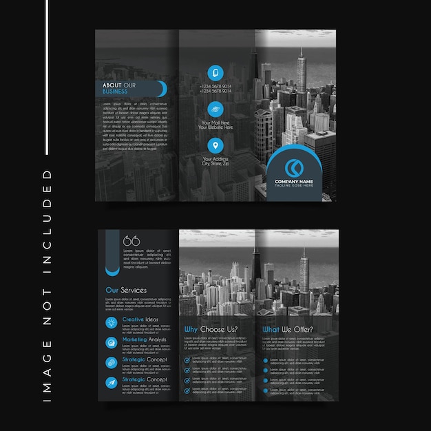 Vector professional and creative corporate business trifold brochure template