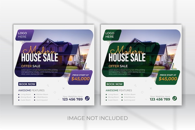 Professional And Creative Home Sale Social Media Post Template Design