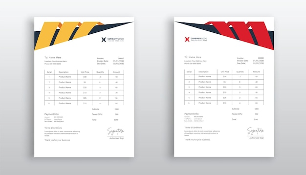 Vector professional creative invoice template design for your business