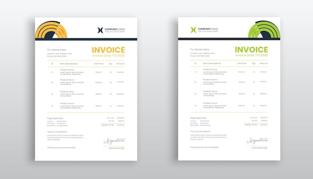 professional creative invoice template design for your business