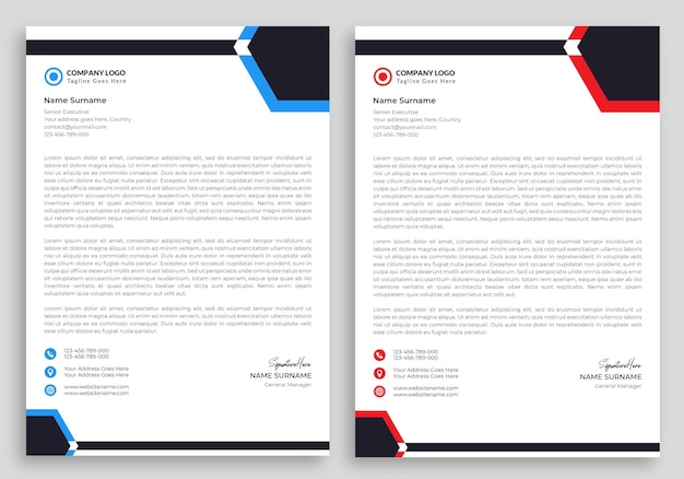 Professional creative letterhead premium vector template design for your business