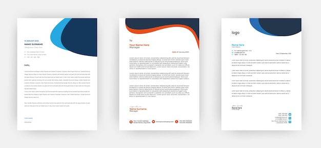 Professional creative letterhead template design ,a4 size