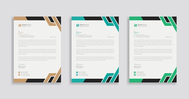 Vector professional creative letterhead template design modern business letterhead design template