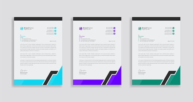 プロの創造的なレターヘッドテンプレートデザイン現代のビジネスレターヘッドデザインテンプレート