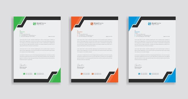 Vector professional creative letterhead template design modern business letterhead design template