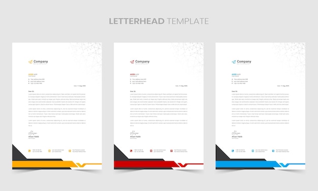 Vector professional creative letterhead template design modern business letterhead template