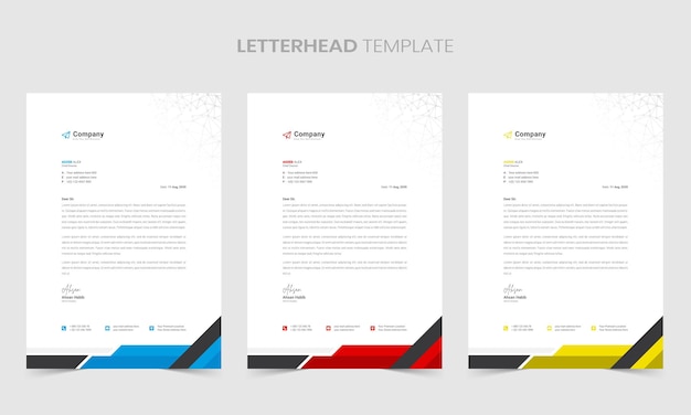 ベクトル プロフェッショナルでクリエイティブなレターヘッド テンプレート デザイン現代ビジネスのレターヘッド テンプレート