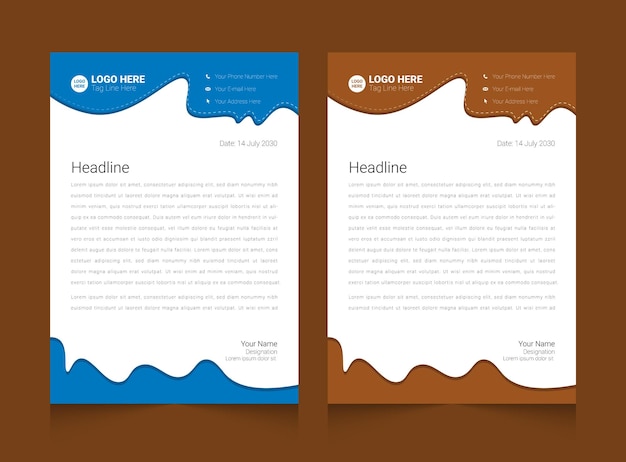 Professional creative letterhead template design set