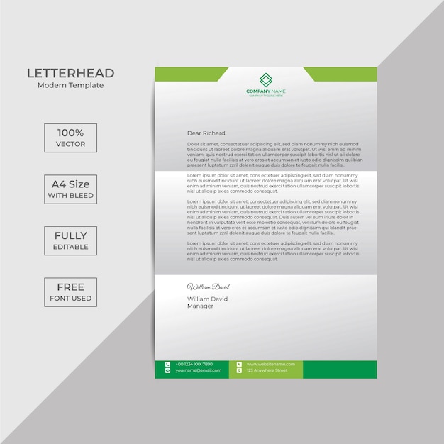 Professional creative letterhead template design with Free Vector