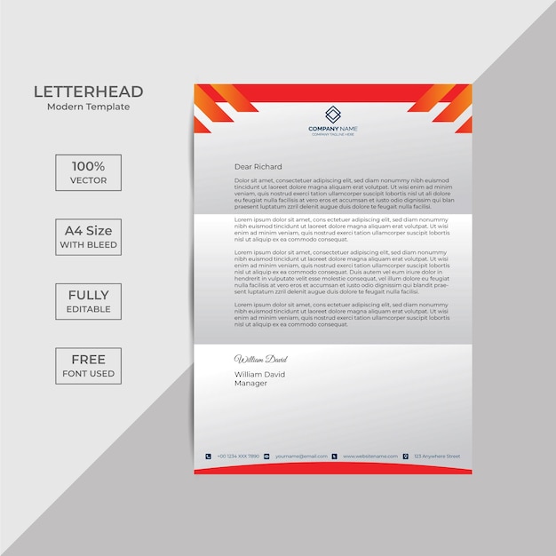 Professional creative letterhead template design for your business with free vector