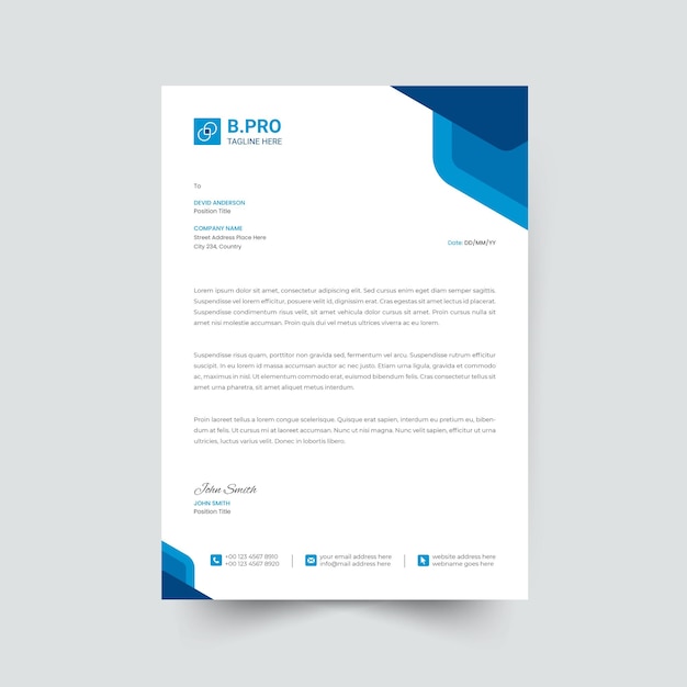 Professional creative letterhead template design for your business