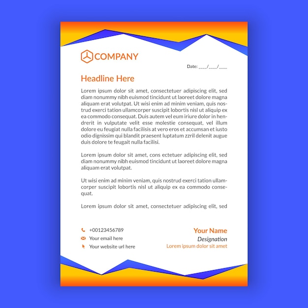 Professional creative letterhead template design for your business