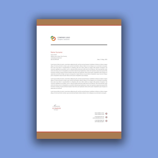 Professional creative letterhead template design for your business