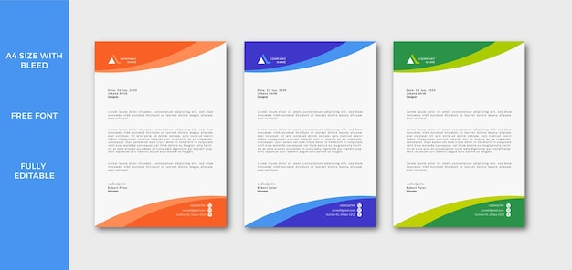 Professional creative letterhead template design for your Corporate business