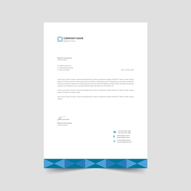 Professional creative letterhead template design