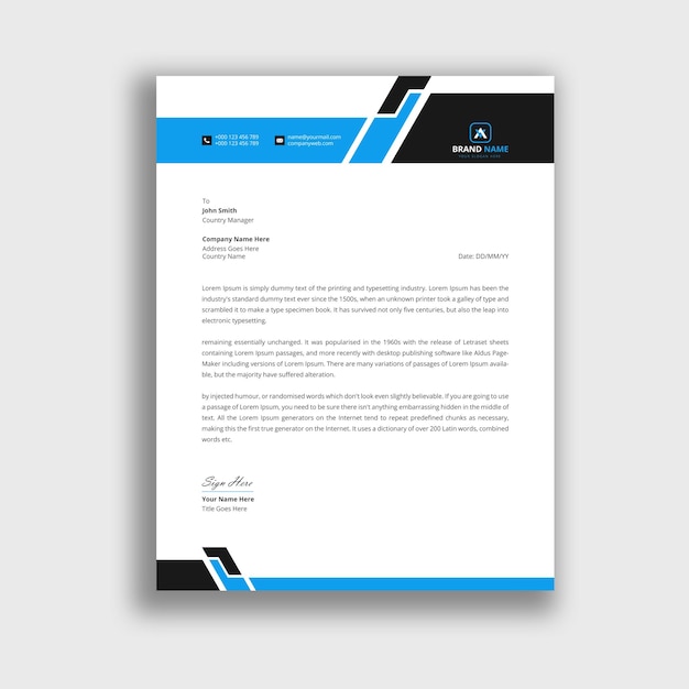 Professional creative letterhead template design