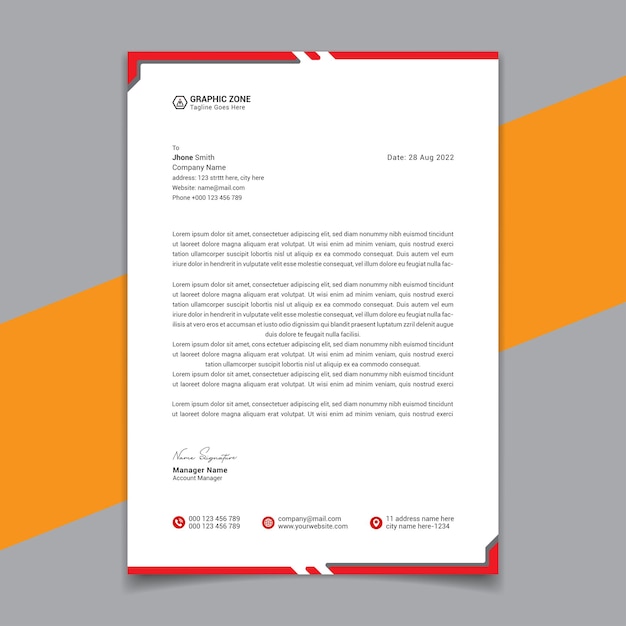 Professional creative letterhead template modern design for your business