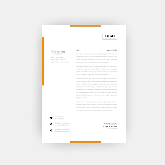 Vector professional and creative letterhead template