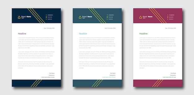 Vector professional creative letterhead template