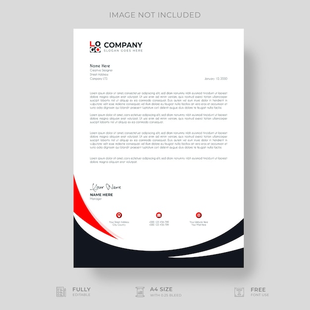 Professional And Creative Modern Corporate Business Letter Head Template