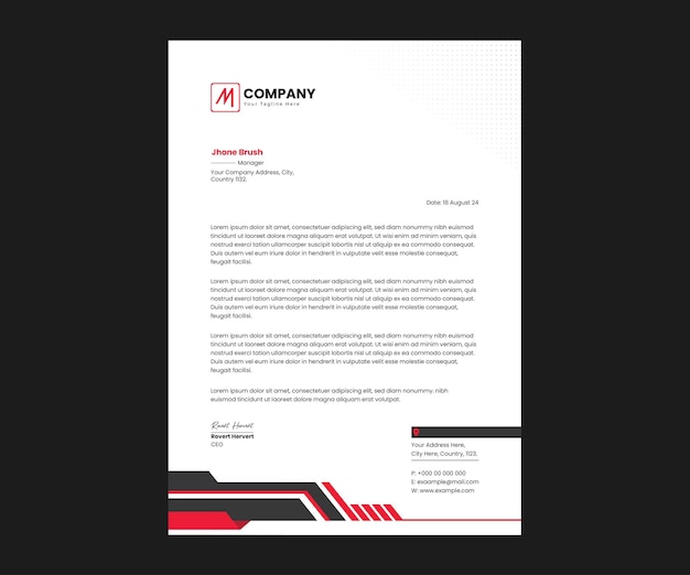Professional creative Modern letterhead template design