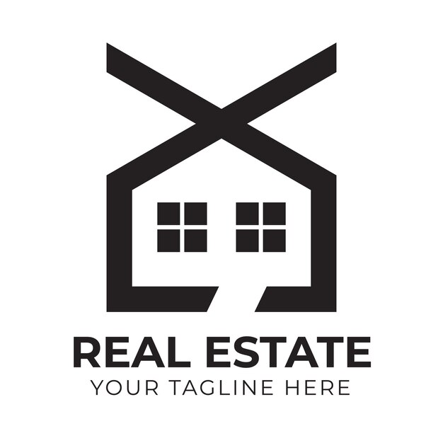 Professional creative modern real estate home logo design