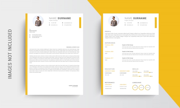 Professional CV resume template design and letterhead