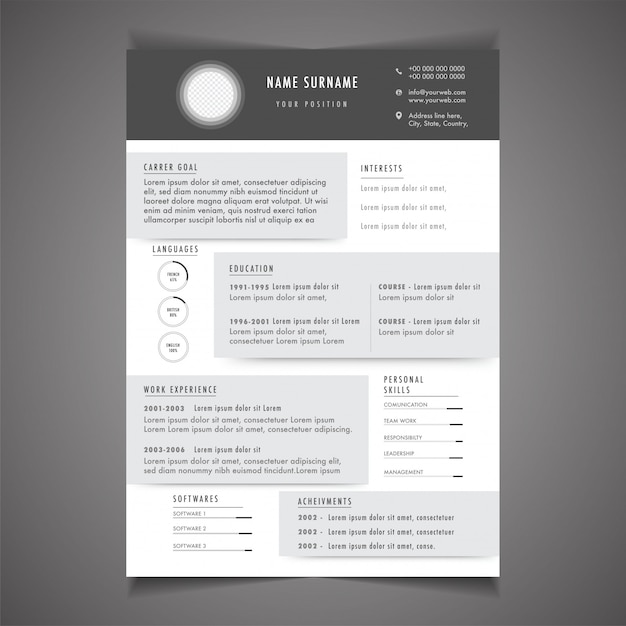 Vector professional cv resume template design