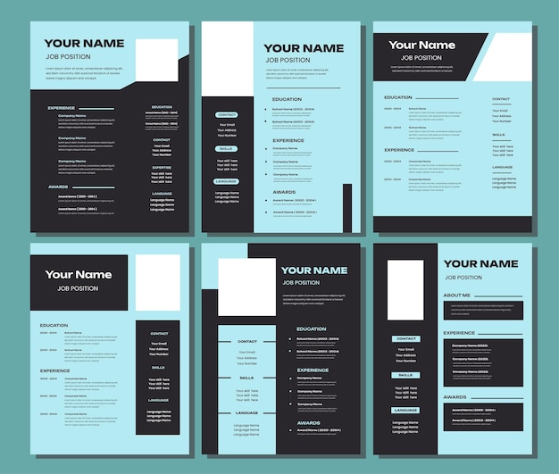 Vector professional cv resume template design