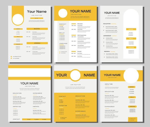 Vector professional cv resume template design