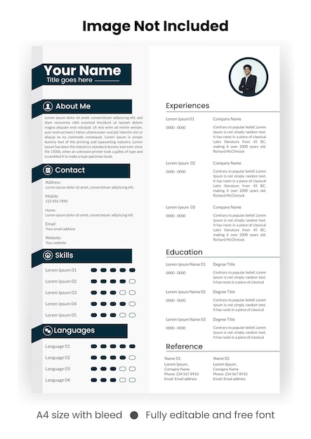 Professional CV or resume template design