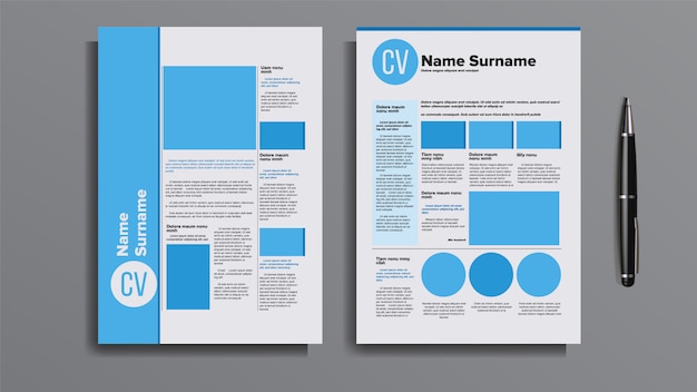 Vector professional cv resume template design