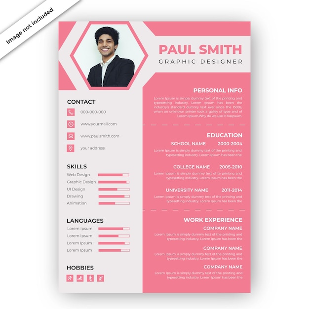 Professional cv resume template in modern design
