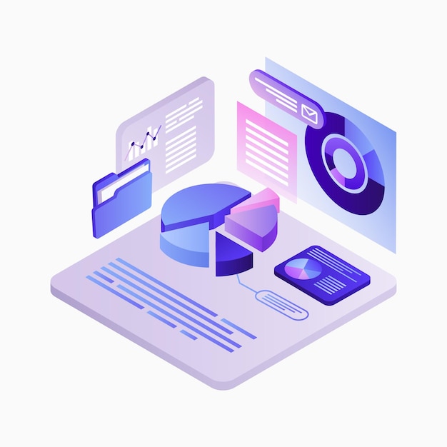 Illustrazione di analisi dei dati professionali modello bianco di statistica del diagramma di analisi dei dati